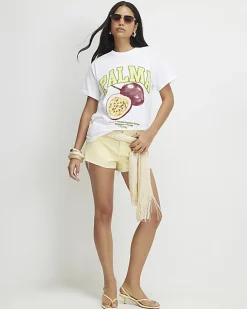 White Palma Boyfriend Fit T-Shirt