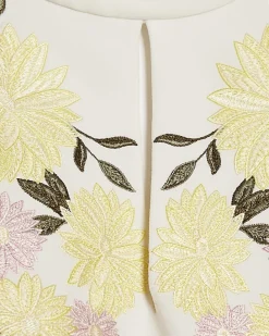 White Premium Floral Embroidered Mini Dress