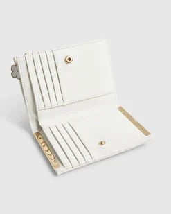 White Quilted Monogram Medium Foldout Purse
