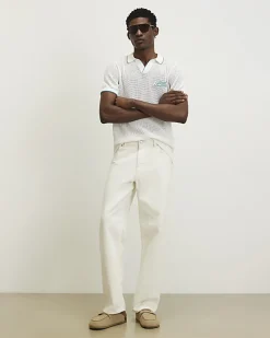 White Regular Fit Crochet Hotel Shirt