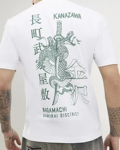White Regular Fit Kanazawa Snake T-Shirt