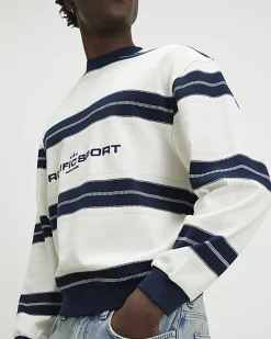 White Regular Fit Prolific Stripe Sweatshirt