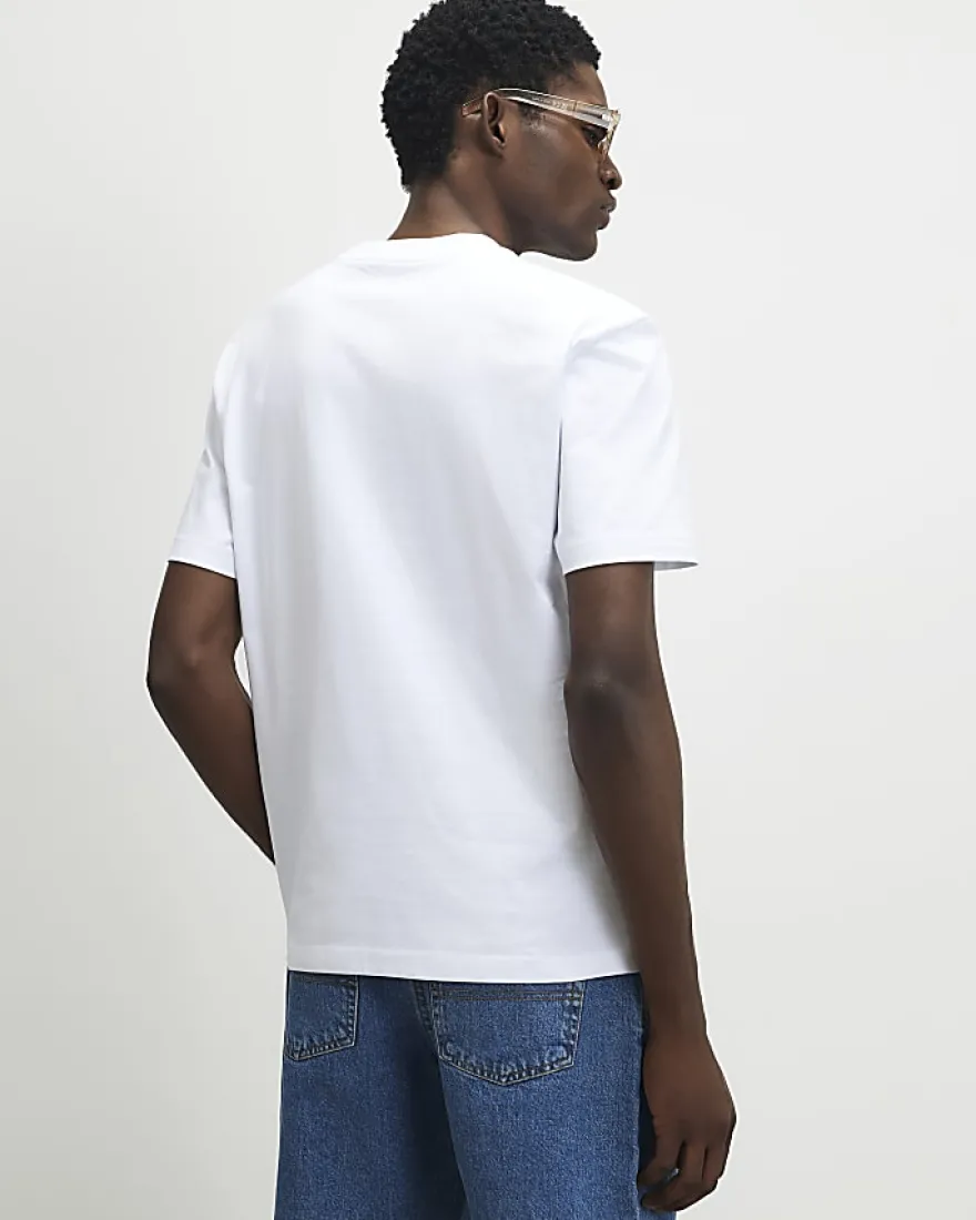 White Regular Fit Shop Front T-Shirt
