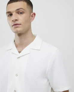 White Regular Fit Texture Revere