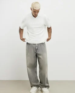 White Regular Fit Textured Polo Top