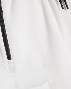 White Regular Fit Textured Cargo Shorts