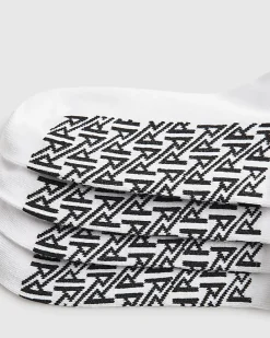 White RI Monogram Pack Of 7 Socks