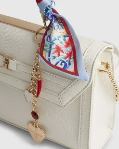 White Scarf Charm Tote Bag