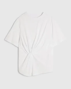 White Short Sleeve Twist Front T-shirt