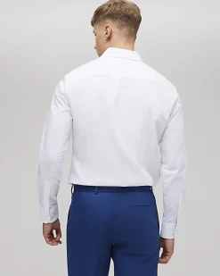 White Slim Fit Contrast Trim Shirt