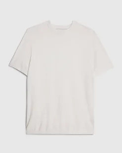White Slim Fit Essential Knit T-shirt