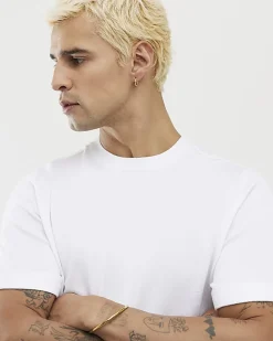 White Slim Fit Essential Knit T-shirt