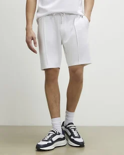 White Slim Fit Interlock Shorts