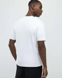 White Slim Fit Interlock Crew Neck T-Shirt
