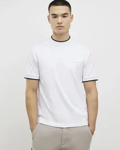 White Slim Fit Interlock Lightweight T-Shirt