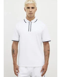 White Slim Fit Polo Shirt and Short Set