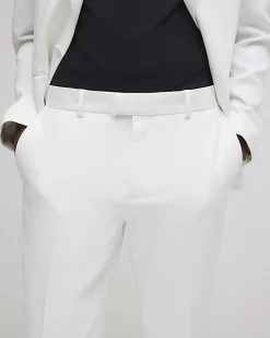 White Slim Fit Tailored Suit Trousers