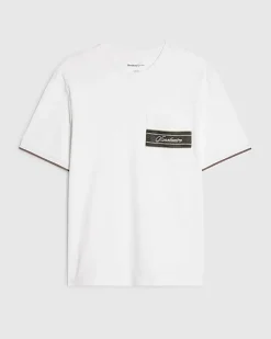White Slim Fit Taped Pocket T-Shirt
