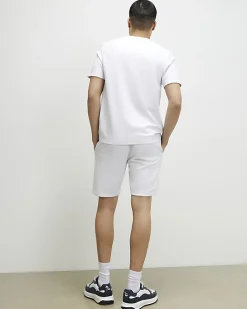 White Slim Fit T-shirt And Shorts Set