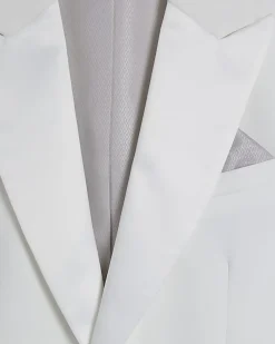 White Slim Fit Tuxedo Jacket
