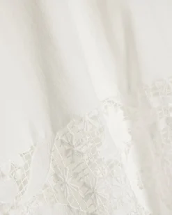White Spliced Lace T-Shirt