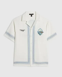 White St Tropez Embroidered Shirt