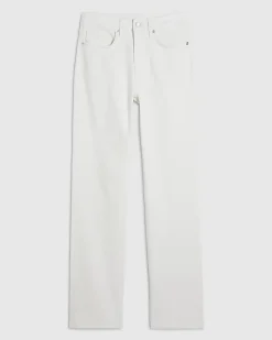 White Stretch Straight Leg Jeans