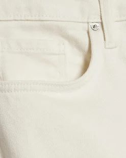 White Stretch Straight Leg Jeans
