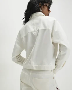 White Stripe Hybrid Denim Jacket