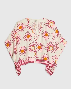 White Sun Print Blouse