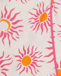 White Sun Print Halter Neck Playsuit