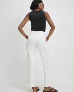 White Tailored Cigarette Trousers