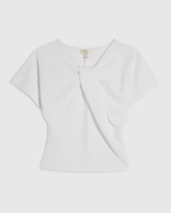 White Twist Front Top
