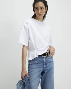 White Twist Hem T-Shirt