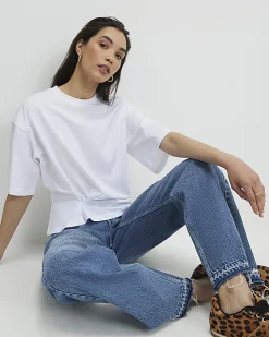 White Twist Hem T-Shirt