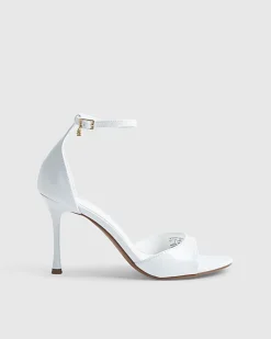 White Wide Fit Closed Back Healed Sandals