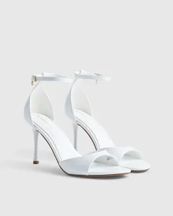 White Wide Fit Closed Back Healed Sandals