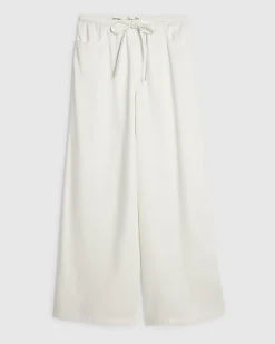 White Wide leg Drawstring Jeans