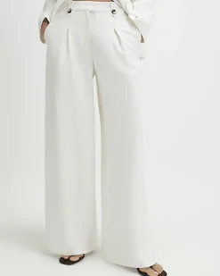 White Wide Leg Trousers