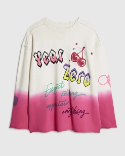 White Year Zero Dip Dye Sweatshirt