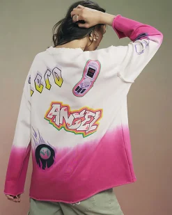White Year Zero Dip Dye Sweatshirt