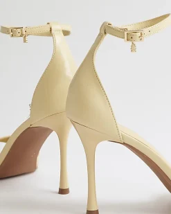 Yellow Closed Back Heeled Sandals