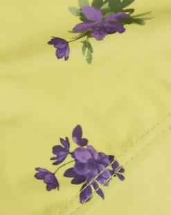 Yellow Floral Beaded Low Rise Bikini Bottoms