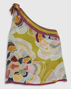 Yellow Floral One Shoulder Top
