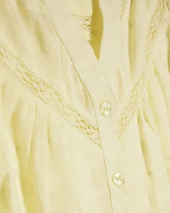 Yellow Lace Button Through Blouse