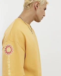 Yellow Oversized Fit 92 Photo Patch T-Shirt