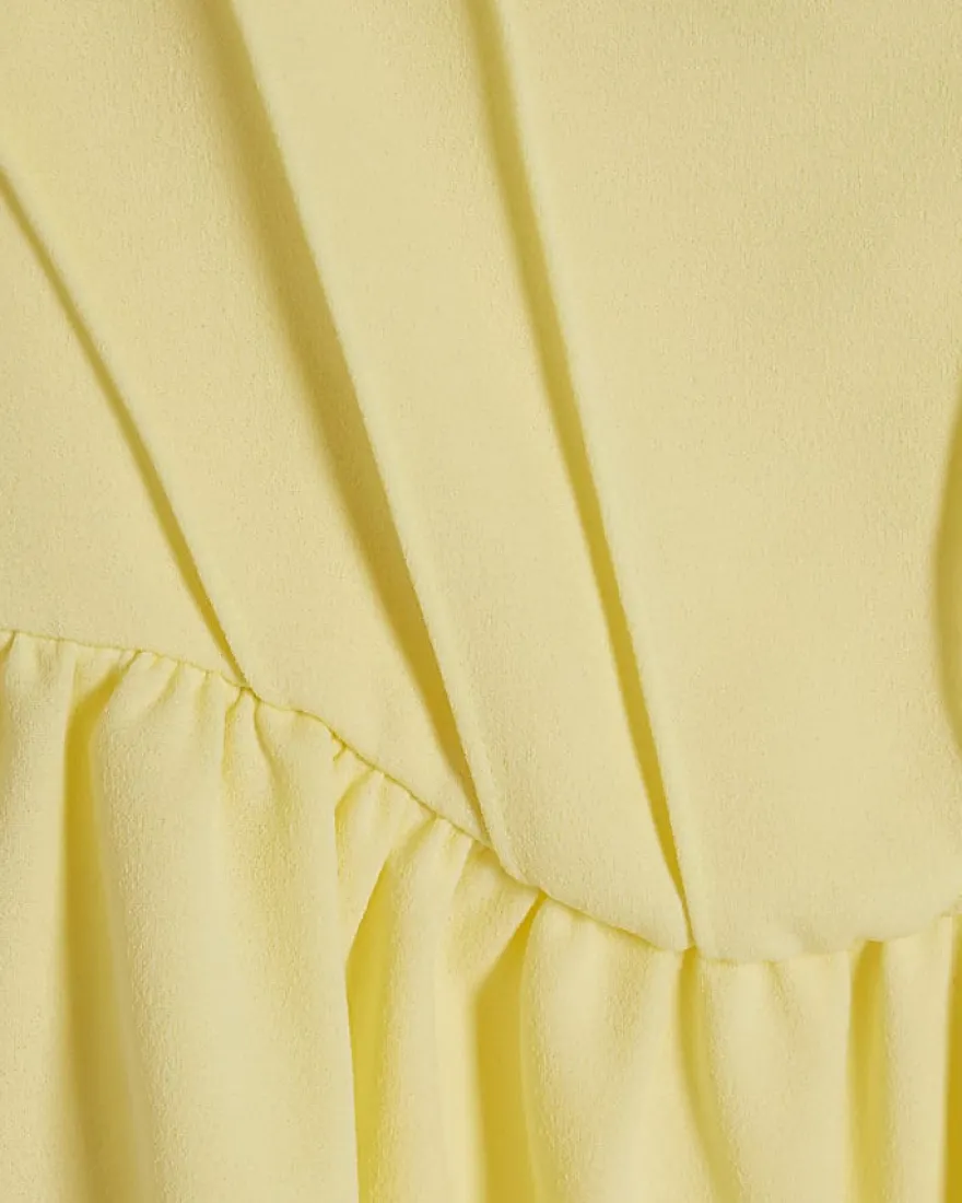 Yellow Tie Shoulder Corset Mini